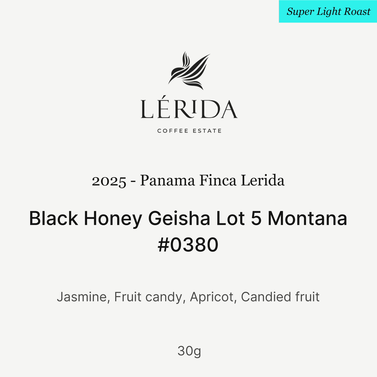 2025 - Panama Finca Lerida Black Honey Geisha Lot 5 Montana #0380 30g