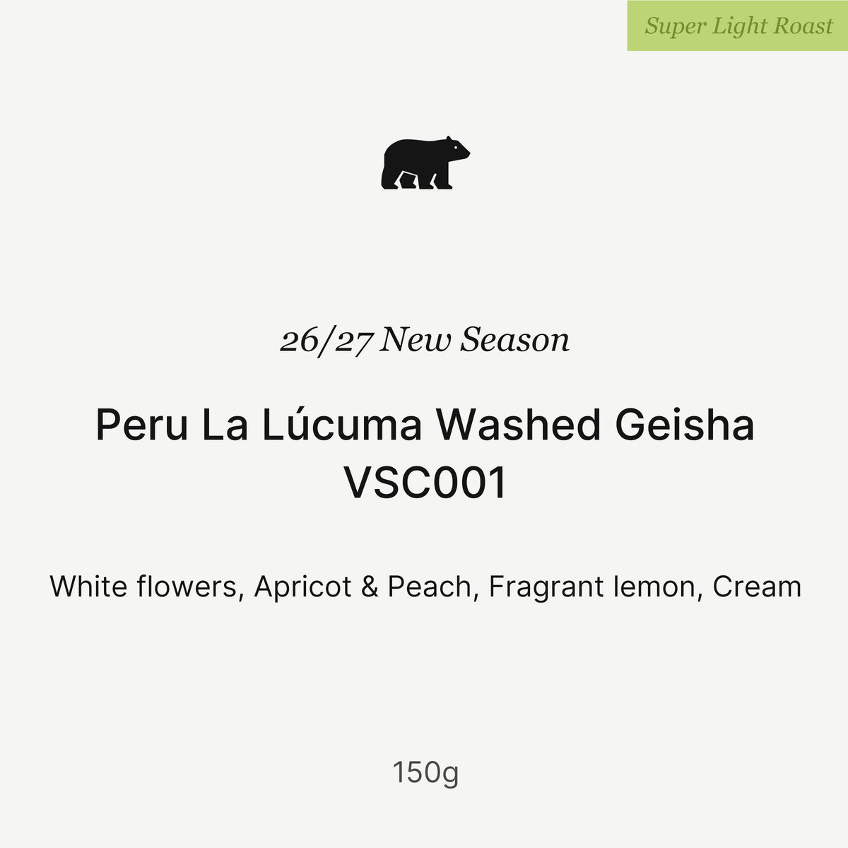 26/27 New Season - Peru La Lúcuma Washed Geisha VSC001- 150g