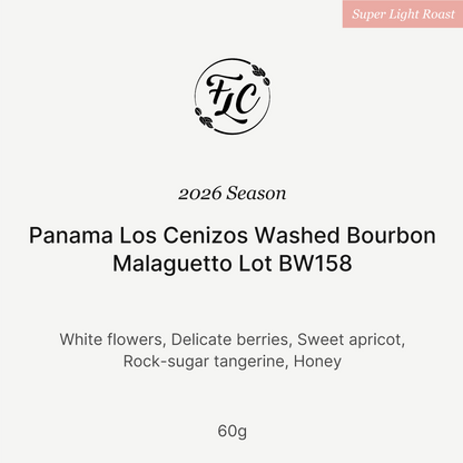 2026 - Panama Los Cenizos Washed Bourbon Malaguetto Lot BW158 - 60g