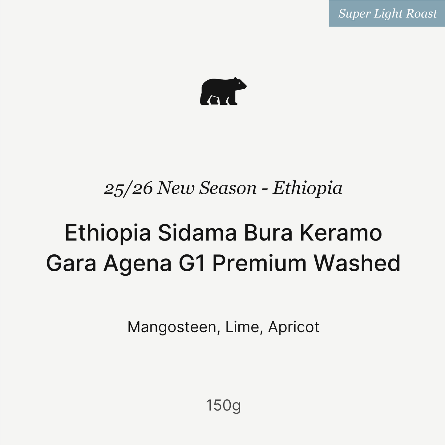 25/26 New Season - Ethiopia Sidama Bura Keramo  Gara Agena G1 Premium Washed 150g