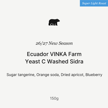 2026/27 New Season - Ecuador VINKA Farm Yeast C Washed Sidra - 150g
